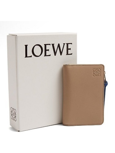 LOEWE スーパーコピー バイカラー レザー カードホルダー サンドベージュ 8051510